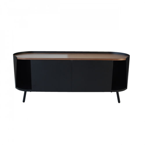 Mobile porta TV contemporaneo - Armand - Résistub Productions - 2 porte / con illuminazione incorporata / in rovere