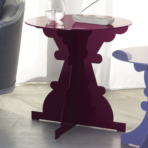 Tavolo d'appoggio contemporaneo - ARTÙ - Officinanove - in alluminio / con supporto in alluminio / rotondo