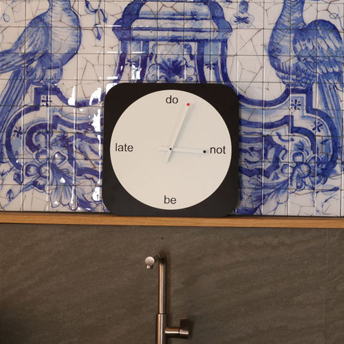 Orologio contemporaneo - DONOTBELATE - Officinanove - a muro / analogico / in acciaio