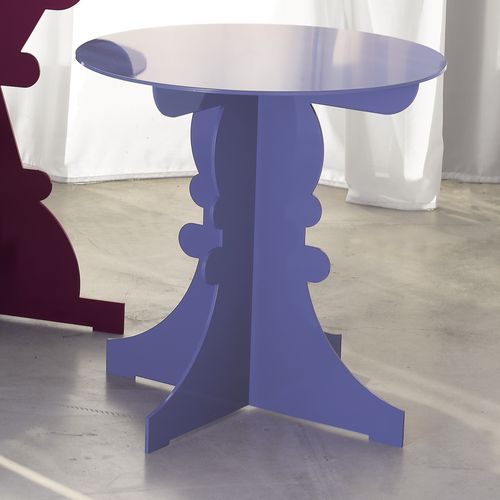 Tavolo d'appoggio contemporaneo - GINEVRA - Officinanove - in alluminio / con supporto in alluminio / rotondo
