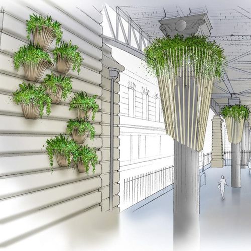 Supporto per fioriere sospese per spazio pubblico - JAURÈS - Jardins de Babylone