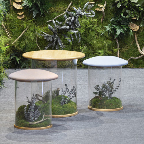 Sgabello design originale - Wild Stool - Greenarea - in tessuto / in legno / con supporto in legno