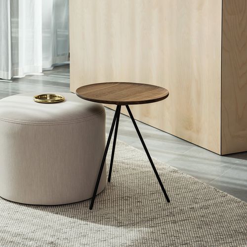 Tavolo d'appoggio contemporaneo - KEY - hem - in noce / in frassino / con supporto in acciaio verniciato a polvere