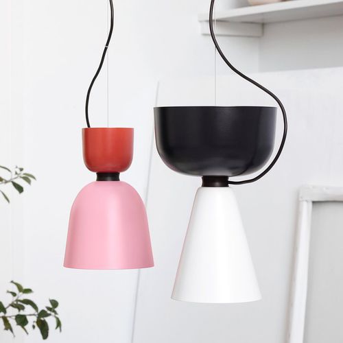 Lampada a sospensione - ALPHABETA DUET - hem - in metallo spazzolato / contemporanea / con cavo