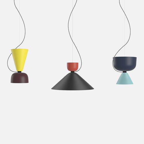 Lampada a sospensione - ALPHABETA TRIO - hem - in metallo spazzolato / contemporanea / con cavo