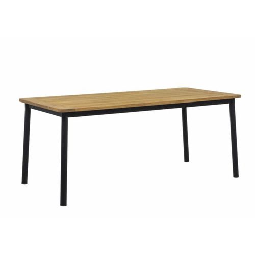 Tavolo da pranzo contemporaneo - ELLE BELT - applebee - in teak / con supporto in alluminio / rettangolare