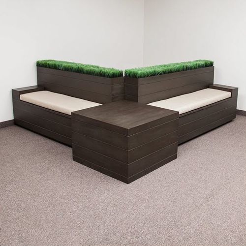 Panca da giardino contemporanea - MADERA - PLANTERS UNLIMITED - in fibra di vetro / con schienale / modulare