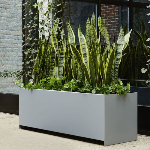 Fioriera in alluminio - RANCH 16/20 - PLANTERWORX - in acciaio COR-TEN® / rettangolare / modulabile