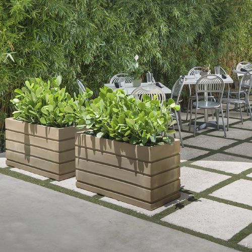 Fioriera in plastica - ELLIS - CRESCENT garden - rettangolare / contemporanea / contract