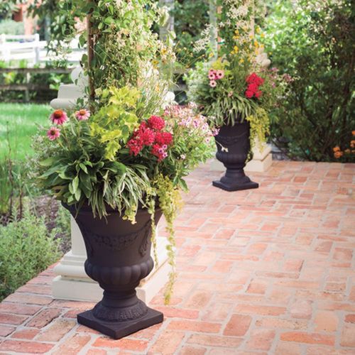 Vaso da giardino in plastica - FESTONADA URN - CRESCENT garden - rotondo