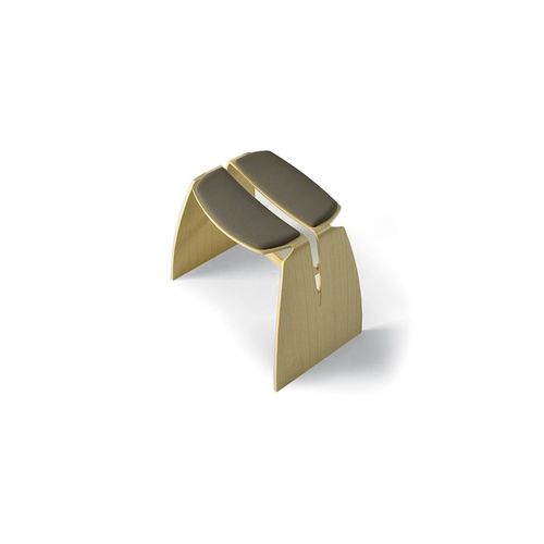 Sgabello contemporaneo - ORIGAMI - BBB Italia - in rovere / in legno compensato / imbottito