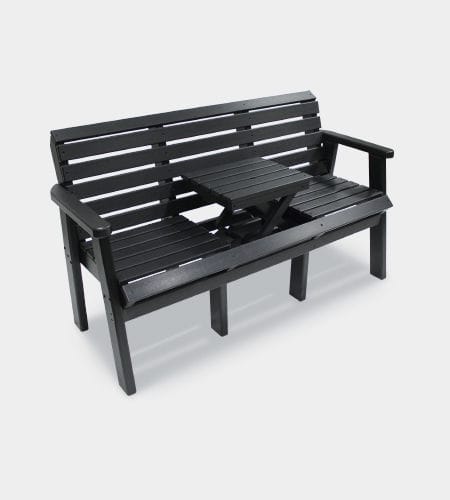 Panca da giardino classica - DROP-IN: GRB60-DT - URBANDESIGN - in plastica riciclata / con schienale / con braccioli