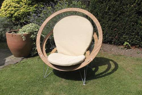 Poltrona contemporanea - CIRCA - Bambrella - in bambù / in acciaio inossidabile / da giardino