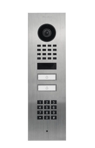 Citofono esterno per montaggio a filo - D1102KV  - DoorBird - in acciaio inossidabile spazzolato / residenziale / professionale