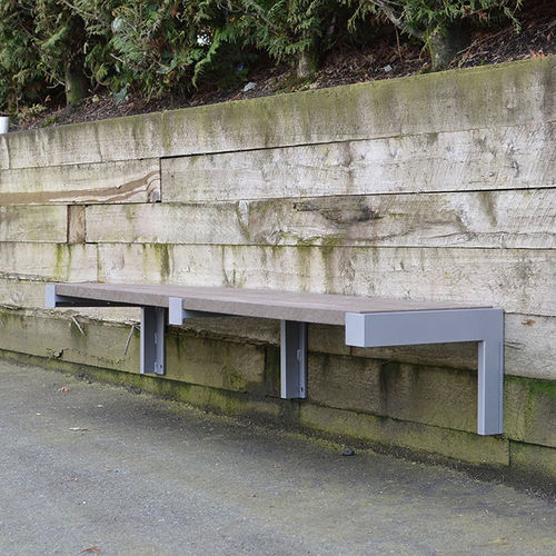 Panca per spazi pubblici contemporanea - URBAN FORM - Wishbone Site Furnishings - in alluminio / in plastica riciclata / a muro