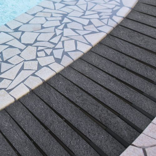 Griglia per canaletta in ceramica - ELLIPSIS - Modulartem - in marmo / in teak / per piscina