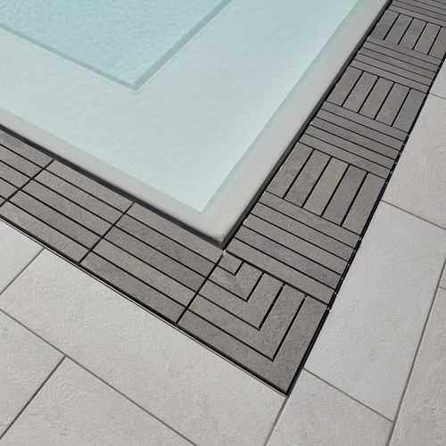 Griglia per canaletta in ceramica - ANGOLUS - Modulartem - in marmo / in teak / per piscina