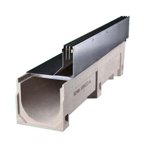 Canaletta per spazio pubblico - YT300-U20350PC - Fujian Yete Industry Co.,Ltd. - a fessura laterale / in calcestruzzo a polimeri / griglia in acciaio galvanizzato