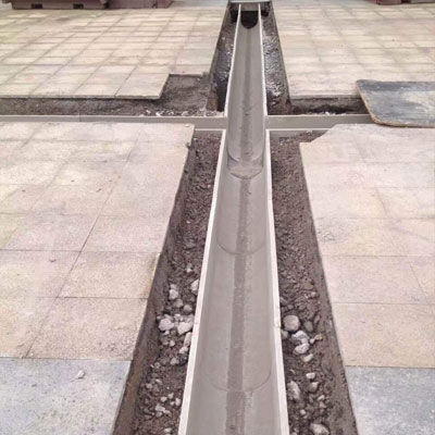 Canaletta con griglie - YT150-U20200 - Fujian Yete Industry Co.,Ltd. - a fessura / in calcestruzzo a polimeri / griglia in acciaio galvanizzato