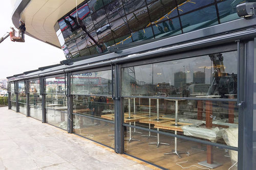 Finestra in alluminio - PERGOROOF INC - a ghigliottina / a doppi vetri / per edificio ad uso pubblico