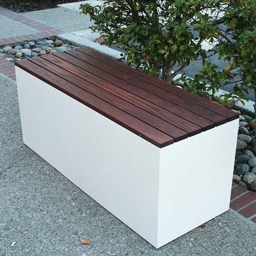 Panca contemporanea - BOULEVARD - Tournesol SITEWORKS - in legno / in calcestruzzo / in fibra di vetro