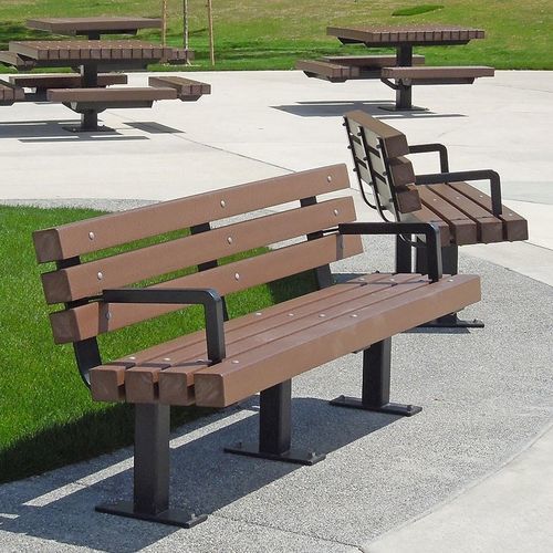Panca contemporanea - TRANSIT - Tournesol SITEWORKS - in legno / in plastica riciclata / con schienale