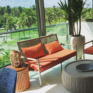Divano contemporaneo - Bora Bora - Tidelli - da esterno / in tessuto / con braccioli