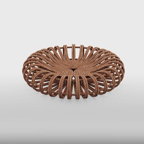 Pouf contemporaneo - Imperial  - Tidelli - in alluminio / in corda / tondo
