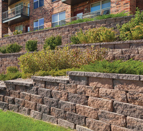 Blocco di calcestruzzo forato - BROADSTONE® - PAVESTONE - per muro di contenimento / aspetto pietra