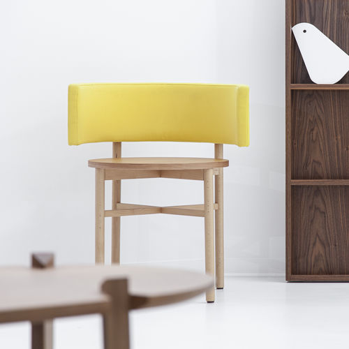 Sedia contemporanea - DOT  - PORVENTURA - da interno / in tessuto / con supporto in faggio