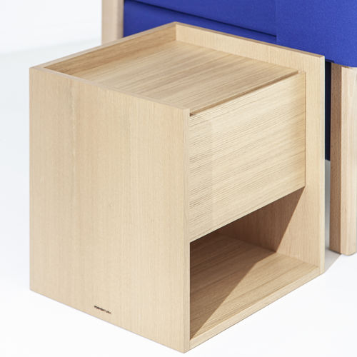 Comodino contemporaneo - MIES S - PORVENTURA - in rovere / in noce americano / con supporto in legno