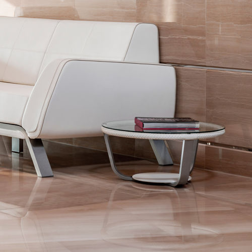 Tavolo d'appoggio contemporaneo - LOUNGETISCHE - BOXMARK Leather d.o.o. - in vetro / in alluminio / in pelle