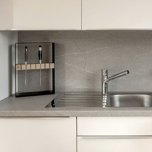 Ceppo coltelli in acciaio con rivestimento a polvere - NIO - 3S design - in rovere