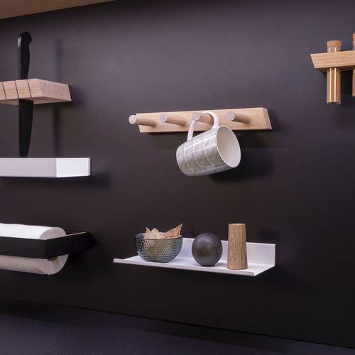 Supporto a muro per utensili da cucina - W • oblique - 3S design - in legno