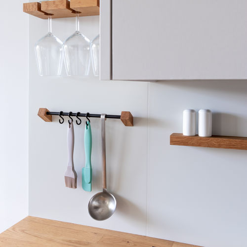 Supporto a muro per utensili da cucina - 30 • basic - 3S design - in legno / magnetico