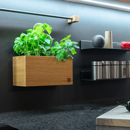 Vaso da giardino in rovere - W • BIG • basic - 3S design - da parete / rettangolare / per uso residenziale