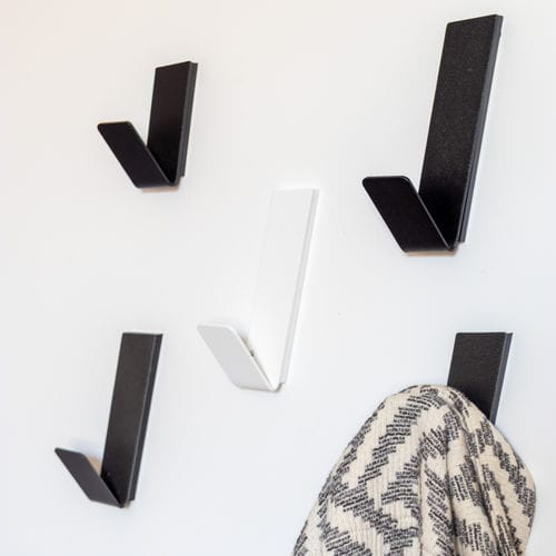 Appendiabiti da parete contemporaneo - LONG • oblique - 3S design - in acciaio con rivestimento a polvere / individuale / nero
