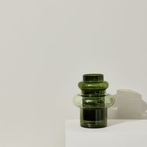 Vaso contemporaneo - Inception - Hübsch A/S - in vetro soffiato / in vetro fumè / fatto a mano