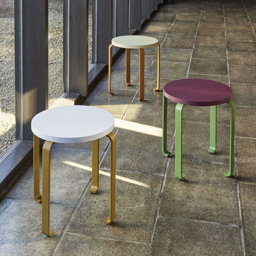 Sgabello contemporaneo - Smile - Hübsch A/S - in frassino / in MDF / con supporto in metallo