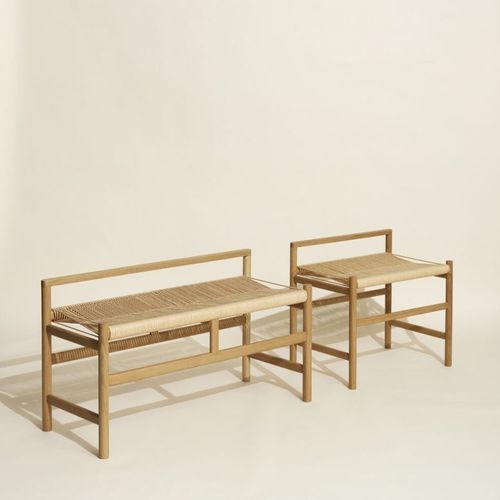 Panca design scandinavo - Heritage - Hübsch A/S - in rovere / con schienale / senza braccioli