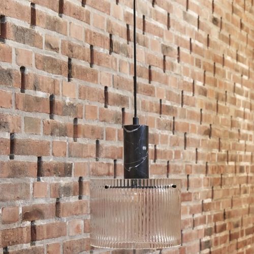 Lampada a sospensione - Revolve - Hübsch A/S - in vetro soffiato / in marmo / minimalista