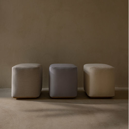 Pouf contemporaneo - Otto S - Studio H&K B.V. - in tessuto / quadrato / grigio