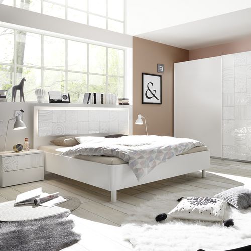 Letto matrimoniale - XAOS - LC spa - contemporaneo / con testiera / in rovere
