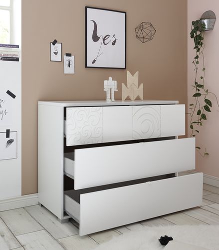 Cassettone contemporaneo - XAOS - LC spa - in rovere / non specificato / bianco