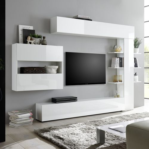 Parete attrezzata TV contemporaneo - SORANO - LC spa - in rovere