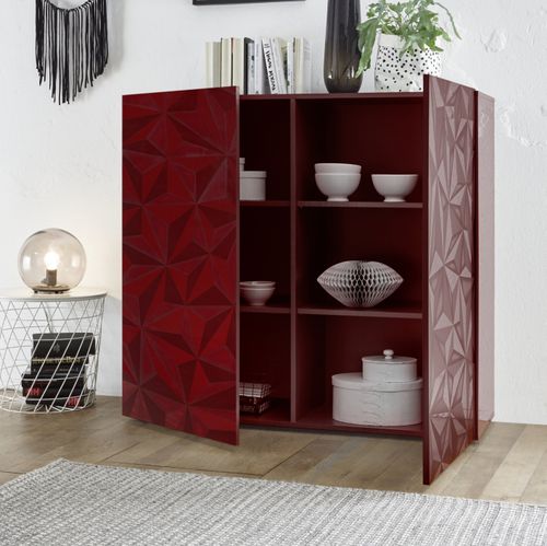 Credenza alta - PRISMA - LC spa - contemporanea / in legno laccato / bianca