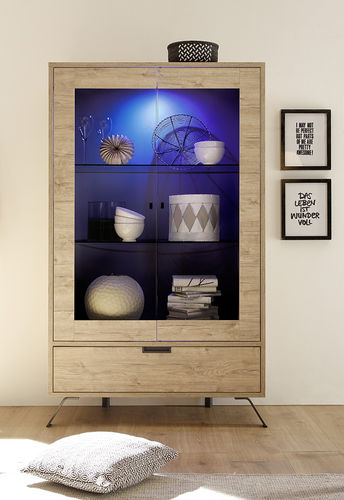 Credenza con alzata contemporanea - PALMA - LC spa - in rovere / in noce / in metallo