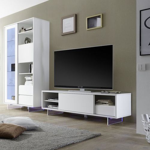 Mobile porta TV contemporaneo - ALADIN - LC spa - in melaminico / bianco