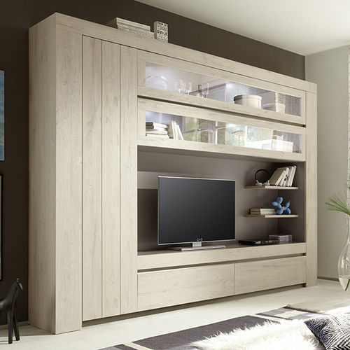 Parete attrezzata TV contemporaneo - PALMIRA - LC spa - in rovere