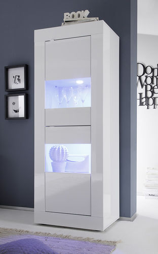Credenza con alzata contemporanea - BASIC - LC spa - in rovere / in vetro